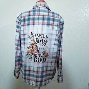 Up cycled 💓 Plaid Button Down Shirt